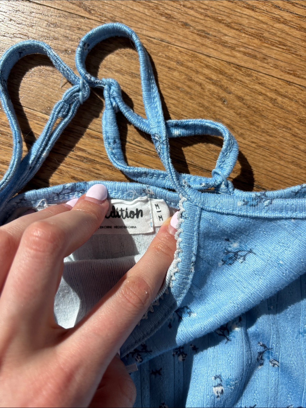 Addiction Light Blue Ribbed Cami & Short Sleep Set - Picture 2 of 2